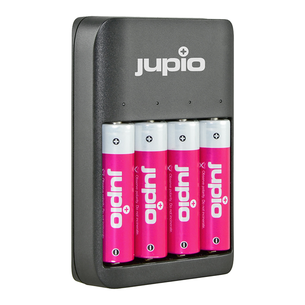 Jupio Caricatore batteria Led -  USB 4-slots