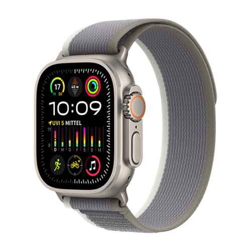 Watch Apple Watch Ultra 2 LTE 49mm Titanium Case with Trail Loop S/M - Green/Grey