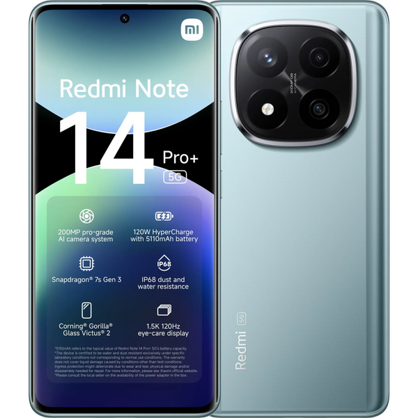 Xiaomi Redmi Note 14 Pro+ 5G Dual Sim 8GB RAM 256GB - Frost Blue