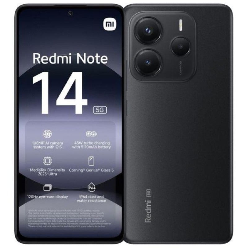 Xiaomi Redmi Note 14 5G Dual Sim 8GB RAM 256GB - Midnight Black