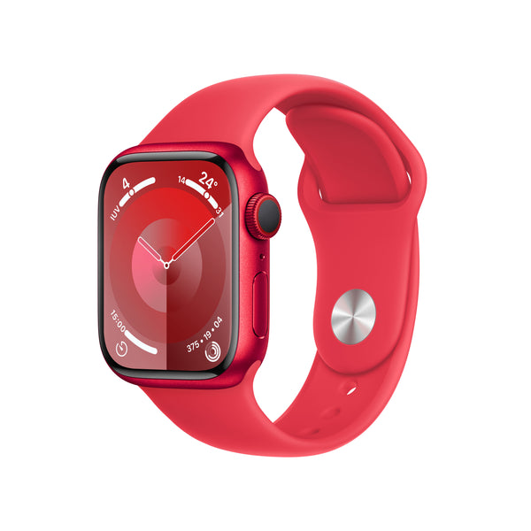 Apple Watch Series 9 Mry63QL/A 41mm (prodotto) Custodia in alluminio rosso con (prodotto) Red Sport Band