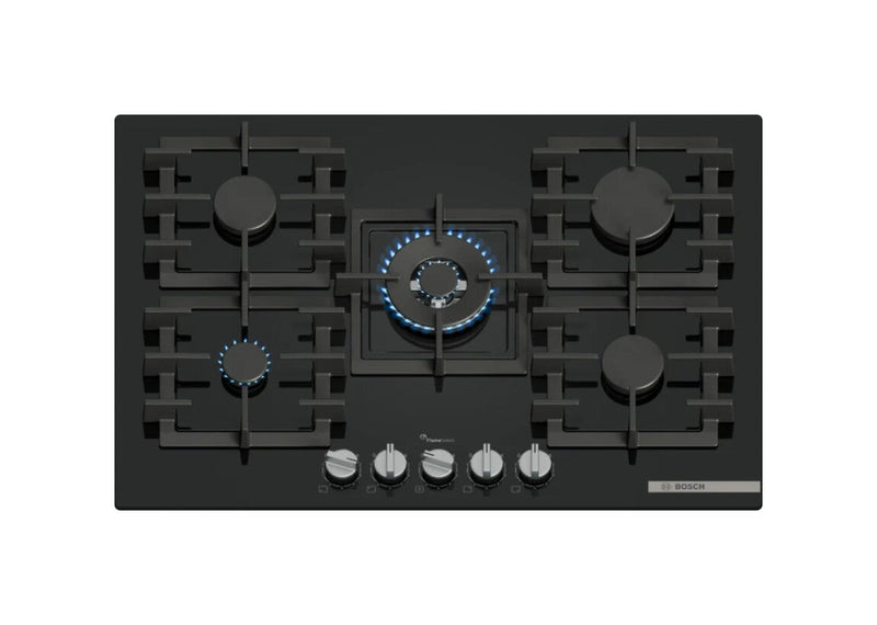 Bosch PPQ7A6I40 6 Piano cottura a gas cm. 75 - vetro temperato nero