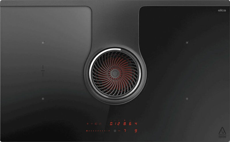 Elica NIKOLATESLA ONE EVO BL/A/83 Evo Collection Piano cottura a induzione con cappa integrata cm. 83 - vetro nero
