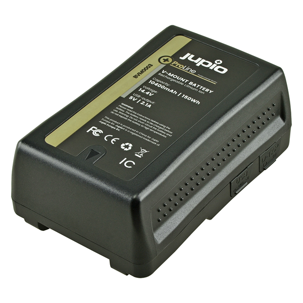 Jupio Batteria ProLine V-Mount battery spia LED  14.4v 10400mAh (150Wh) - D-Tap and USB 5v DC Output