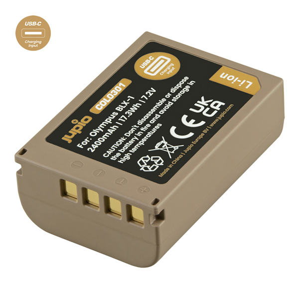 Jupio Batteria ULTRA C Olympus BLX-1 (USB-C input) 2400mAh