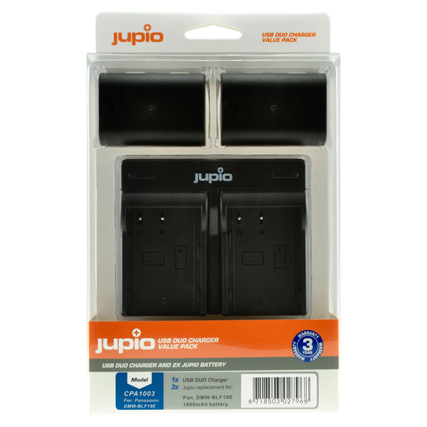 Jupio Value Pack: 2x Batteria DMW-BLF19E 1860mAh + USB caricatore doppio