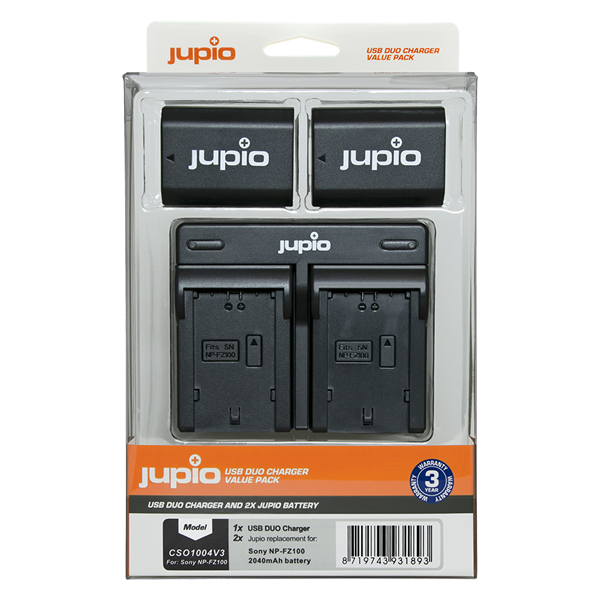 Jupio Value Pack: 2x Batteria NP-FZ100 2040mAh + USB caricatore doppio