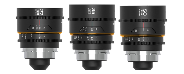 Laowa Venus Optics  S35 Prime Kit NanoMorph (27mm-35mm-50mm) Ambra per PL+EF Cine
