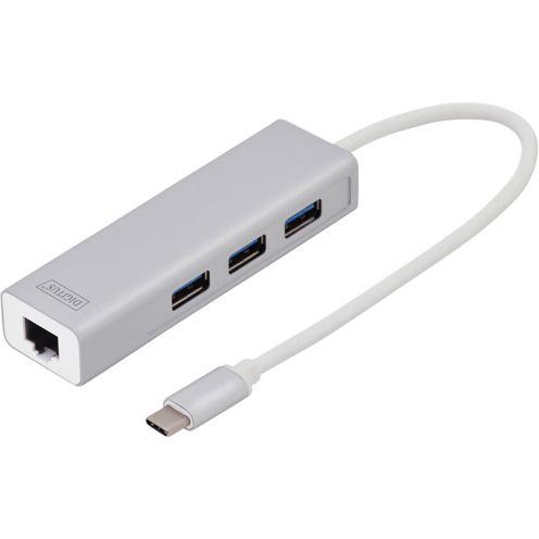 DIGITUS USB Typ-C 3.0 3-Port Hub mit Gigabit Ethernet    DA-70255