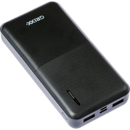 Grixx Powerbank 15000mAh Power Delivery Micro USB & USB-C nero