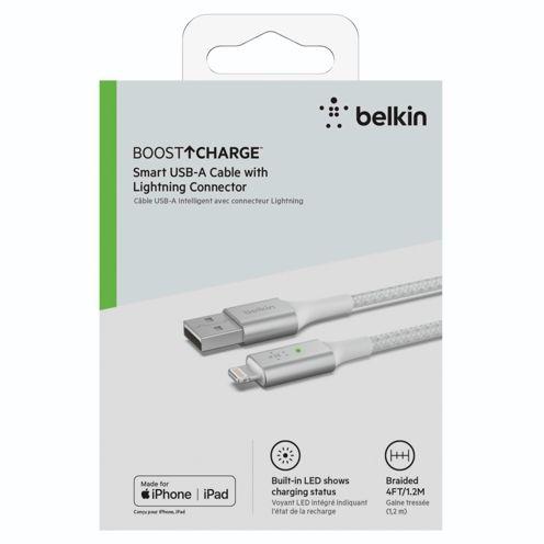 Belkin Smart LED cavo bian. 1,2m USB-A / Lightning   CAA007bt04WH