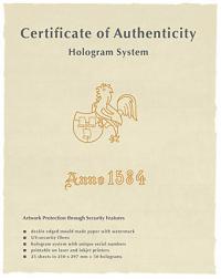 Hahnemuhle Certificato Hahnemuhle di autenticità A4x25