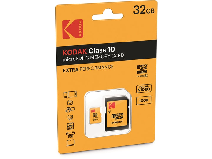 KODAK MICRO SD HC 32GB CL.10 EXTRA PERFORMANCE CON ADATTATORE