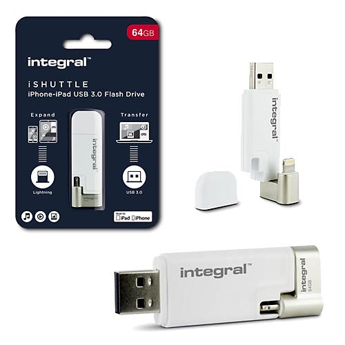 INTEGRAL iSHUTTLE USB-LIGHTING APPLE 64GB 3.0